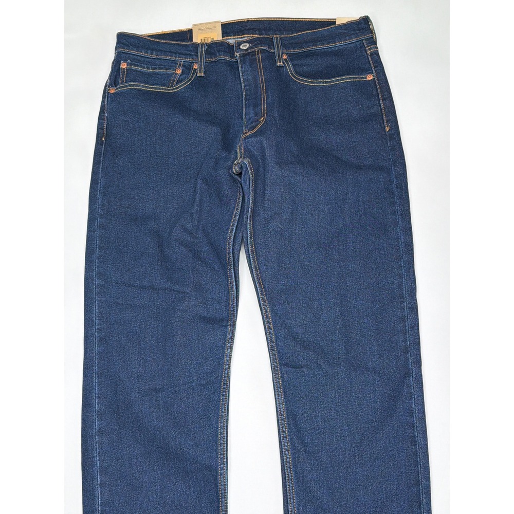Levis 502 Taper Stretch Fit‎ Jeans Mens 34x30 Dark Indigo Blue Stretch Denim